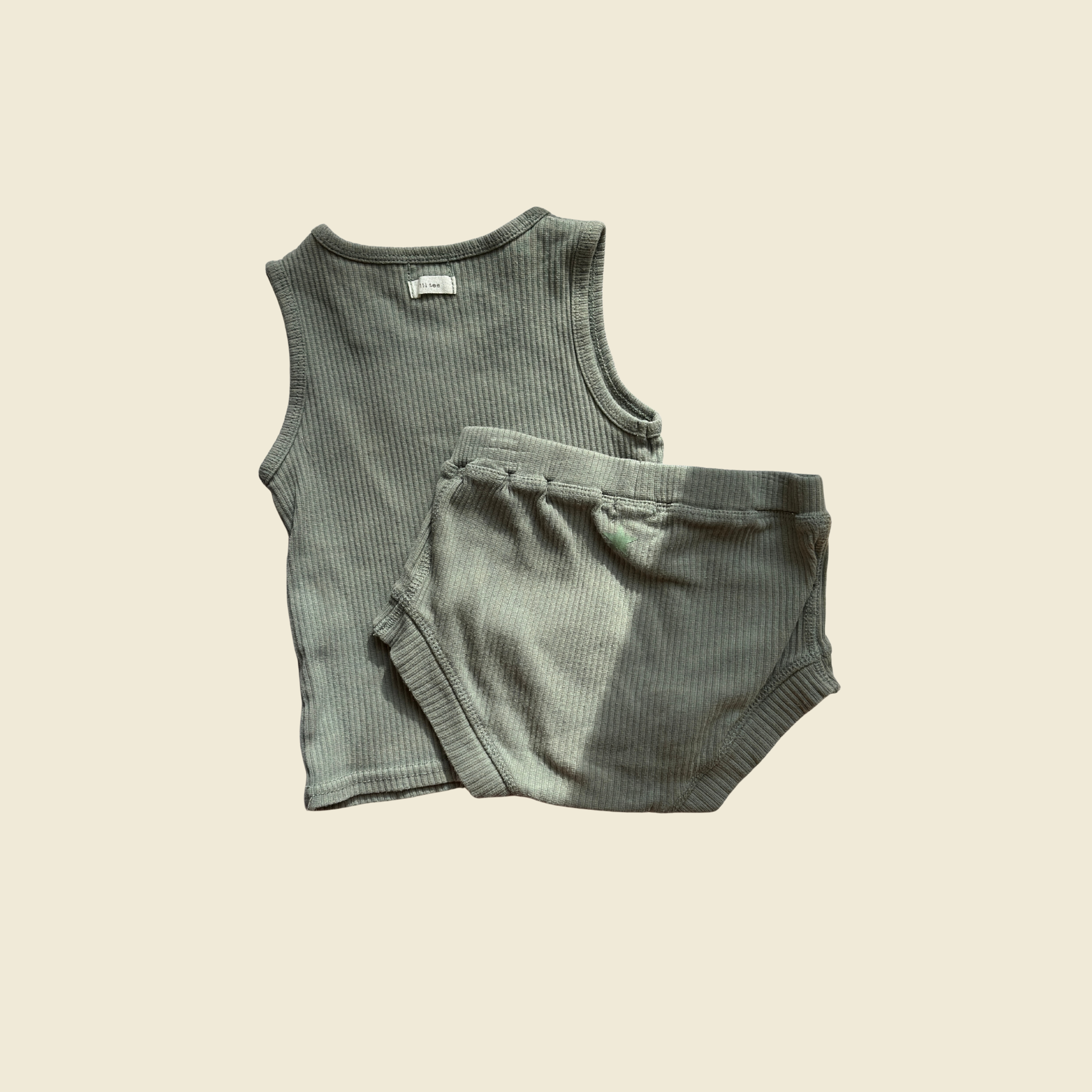 Lil Legs Ribbed Baby Boys Set – Green Star | 24 Months