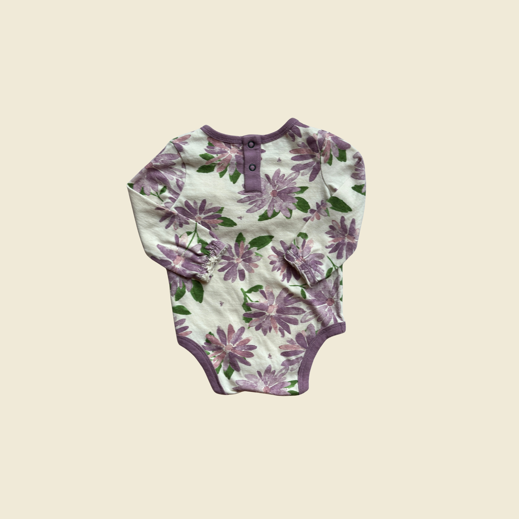 Burt’s Bees Baby Floral Long Sleeve Bodysuit | 0-3 Months