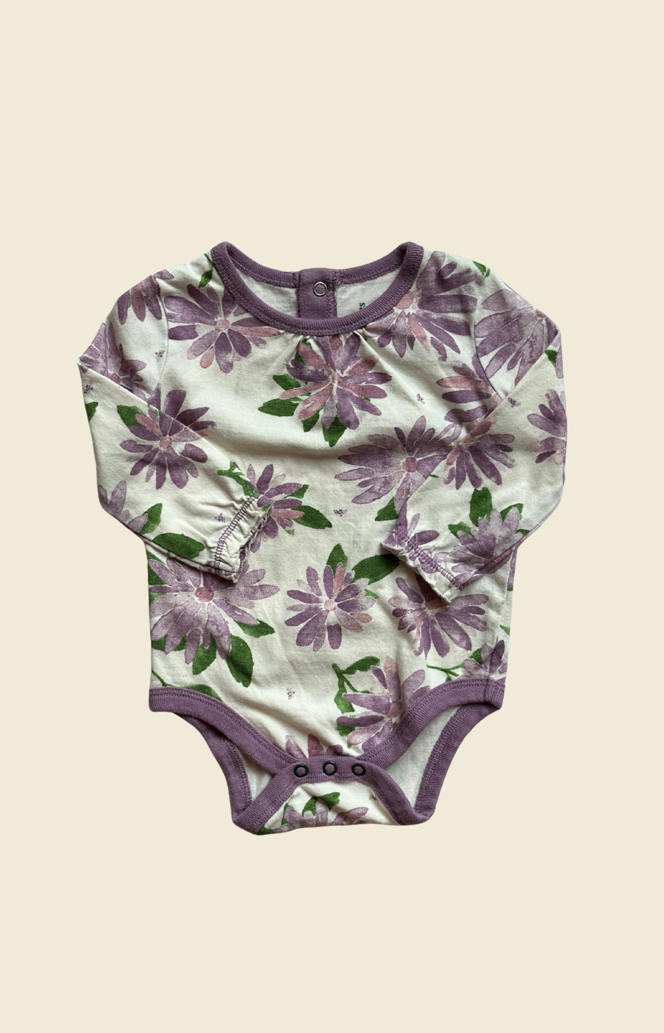 Burt’s Bees Baby Floral Long Sleeve Bodysuit | 0-3 Months