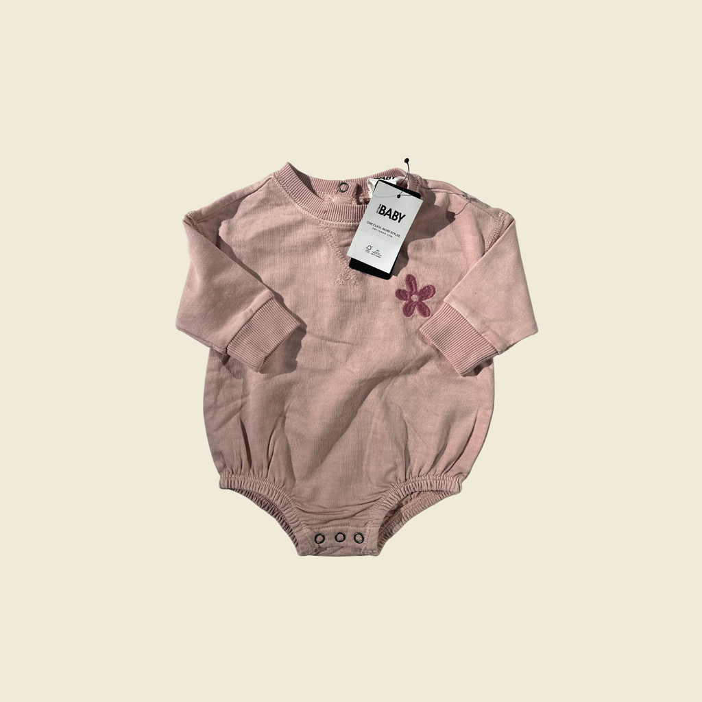 CottonOn Embroidered Sweater Onesie | 0–3 Months