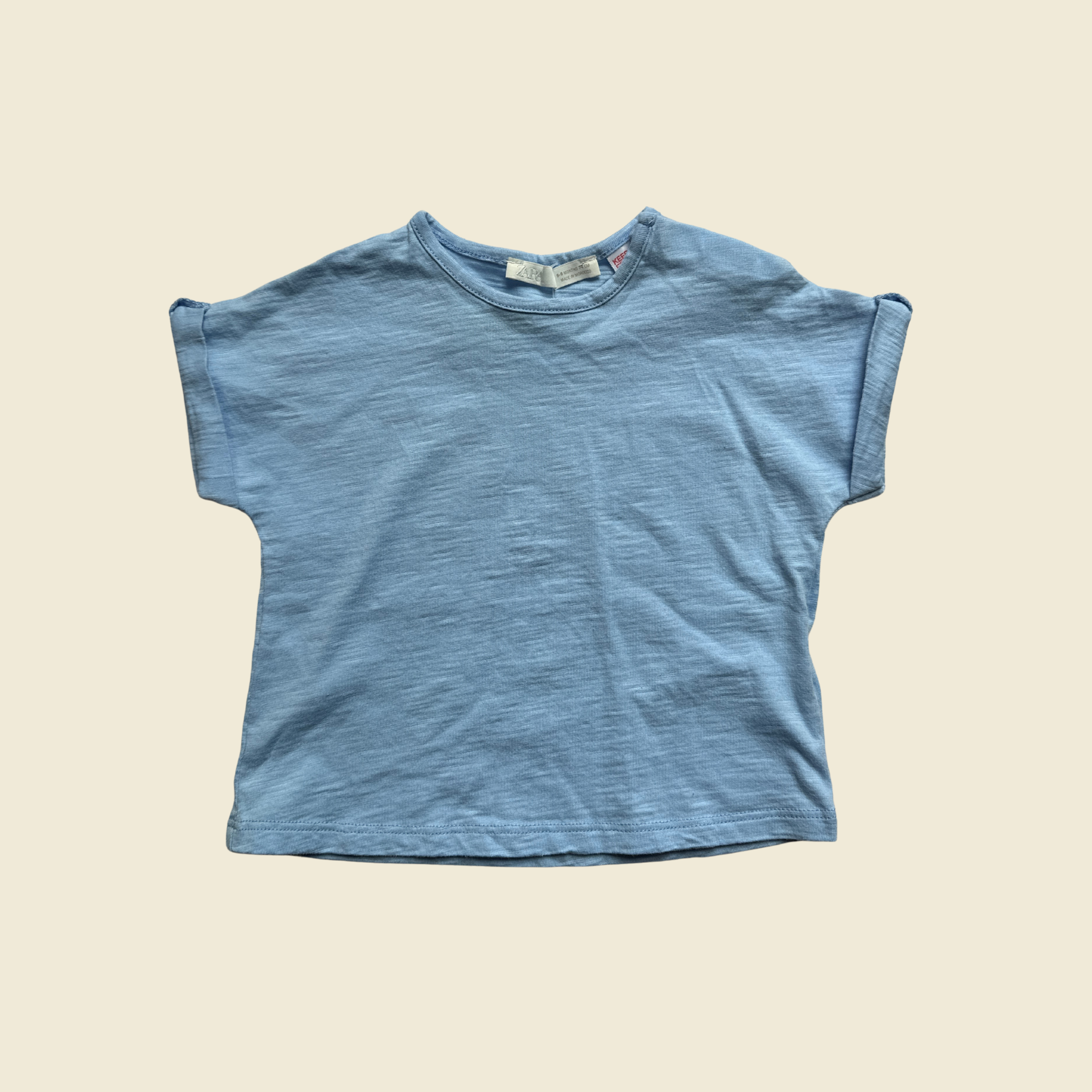 ZARA Plain Rolled-Hem T-Shirt | 6-9 Months