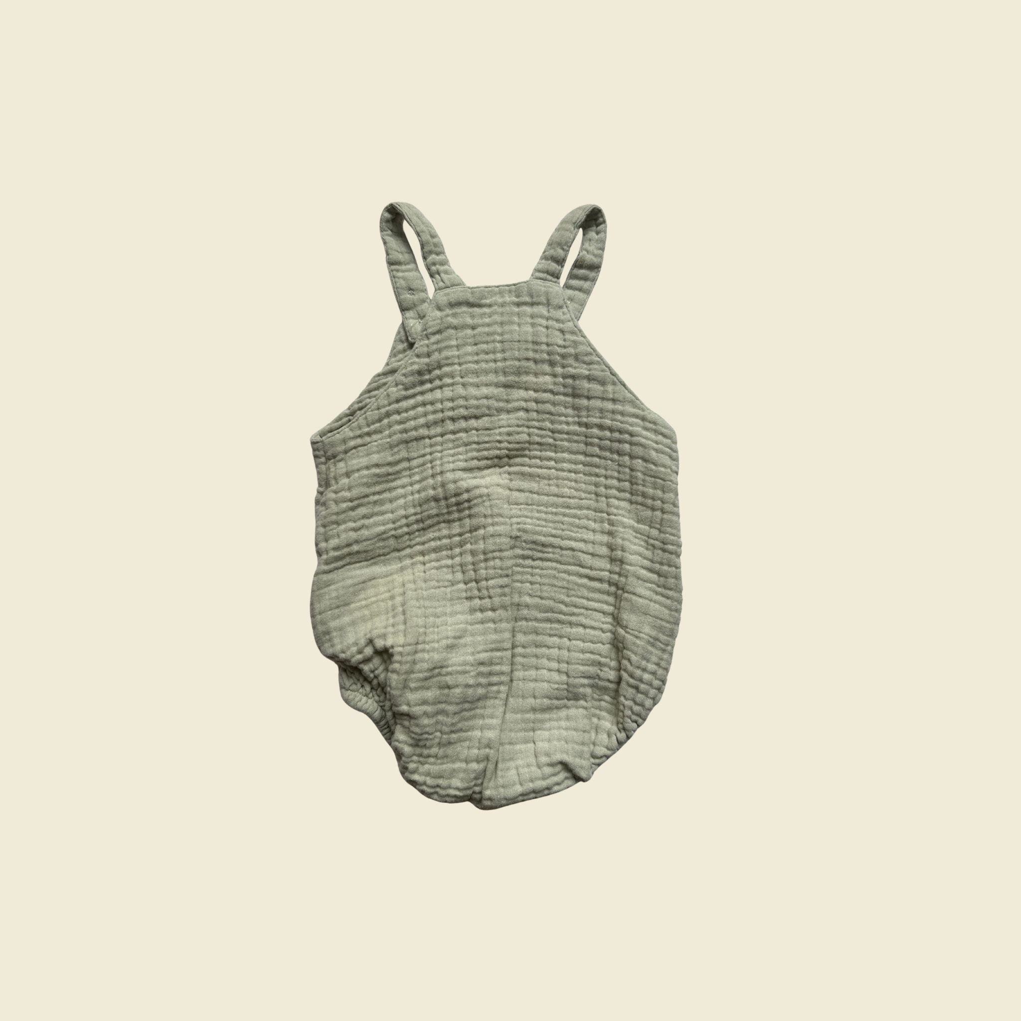 H&M Green Muslin Romper | 0–3 Months