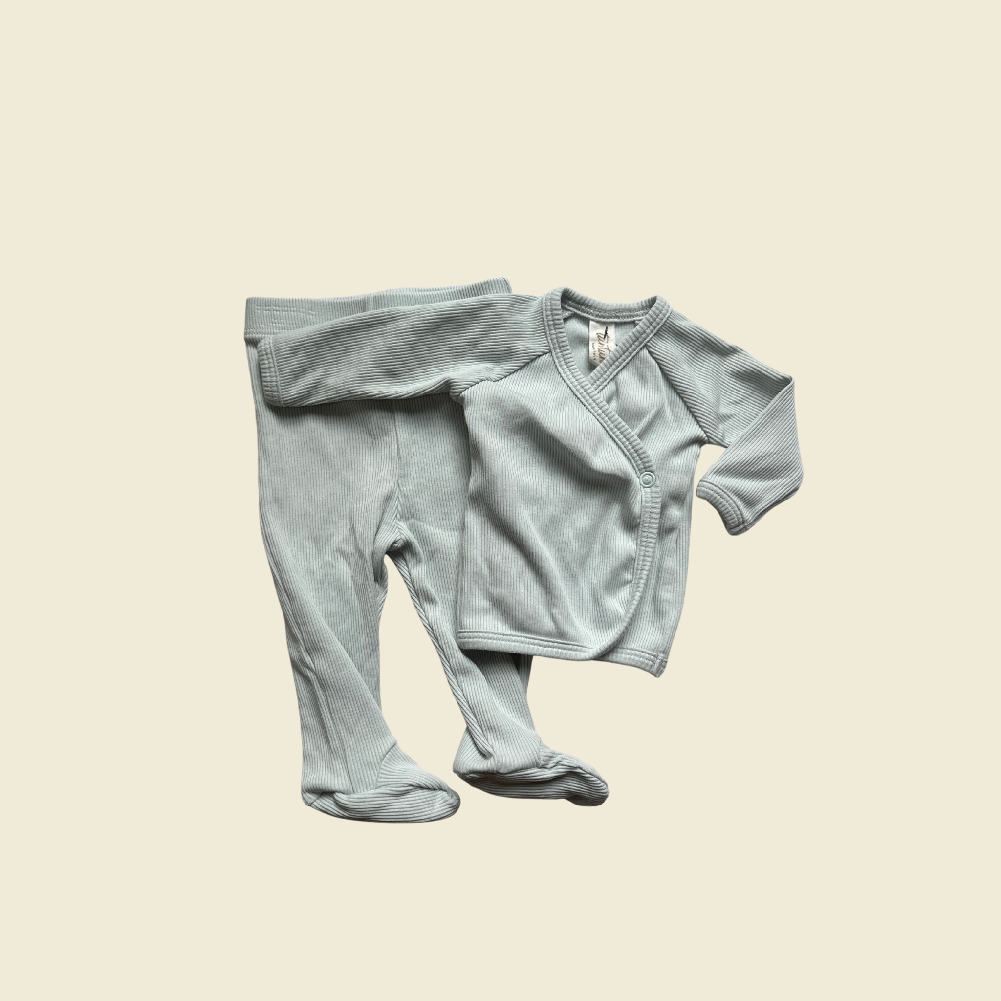 Tun Tun Baby Blue Ribbed Set | 0–3 Months
