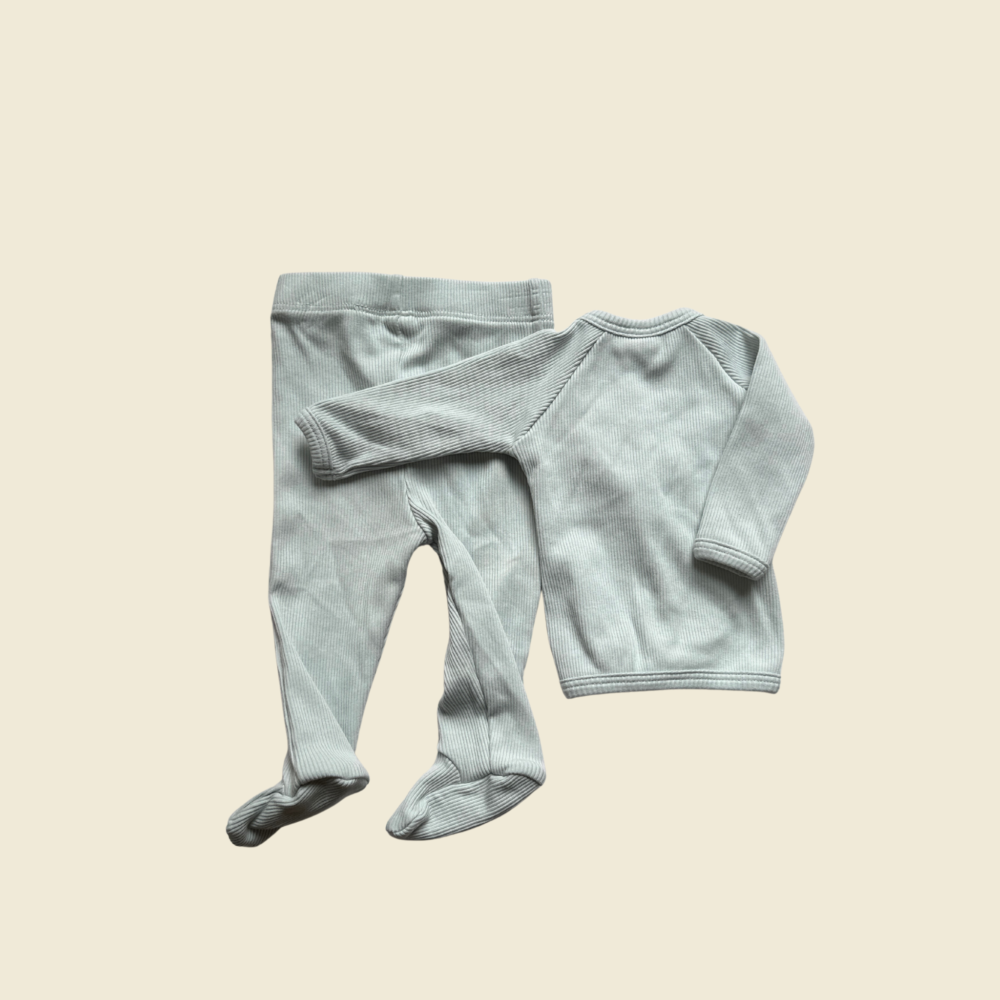 Tun Tun Baby Blue Ribbed Set | 0–3 Months