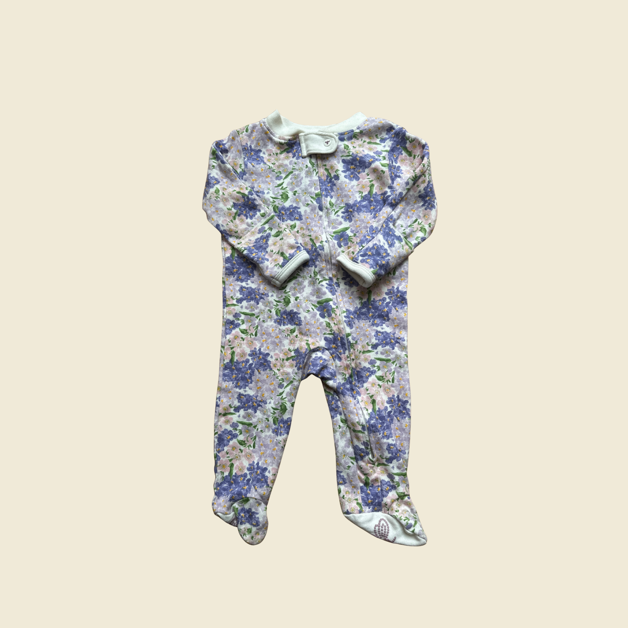 Burt’s Bees Baby Organic Cotton Watercolor Floral Sleeper | 0–3 Months