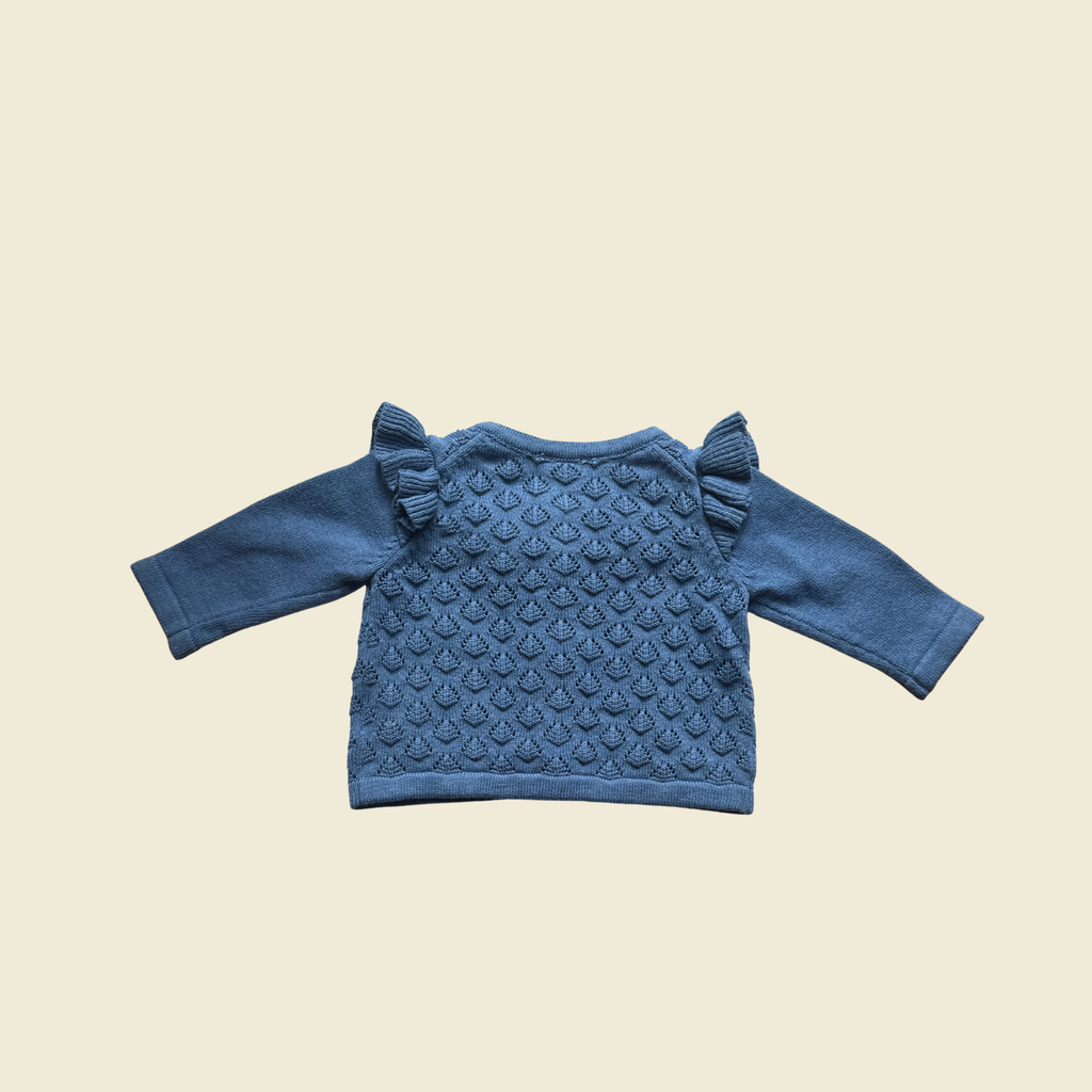 Janie & Jack Ruffle Pointelle Cardigan | 0-3 Months