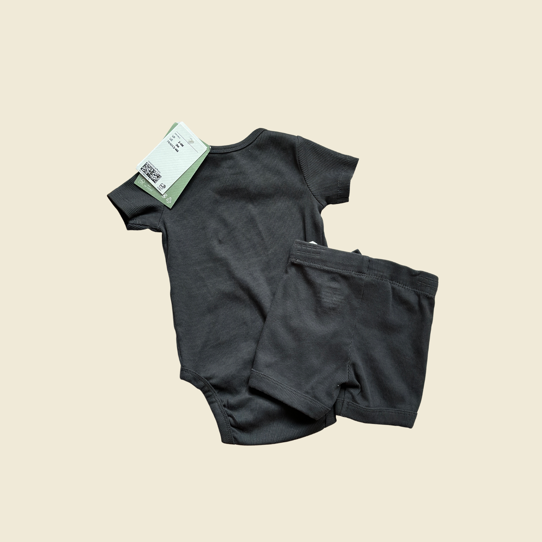 H&M Ribbed Cotton Set | 0–3 Months