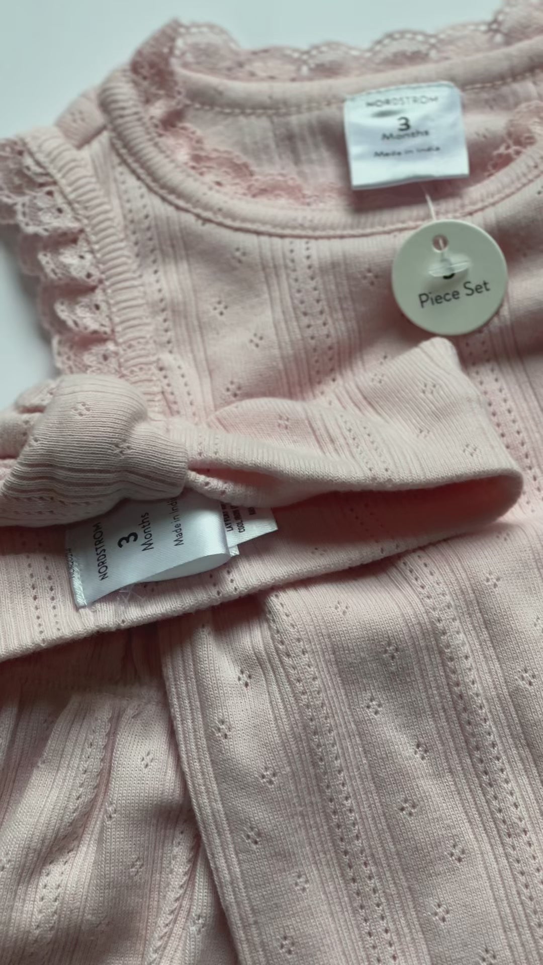 Nordstrom Pointelle Bodysuit, Shorts & Headband Set |3 Months