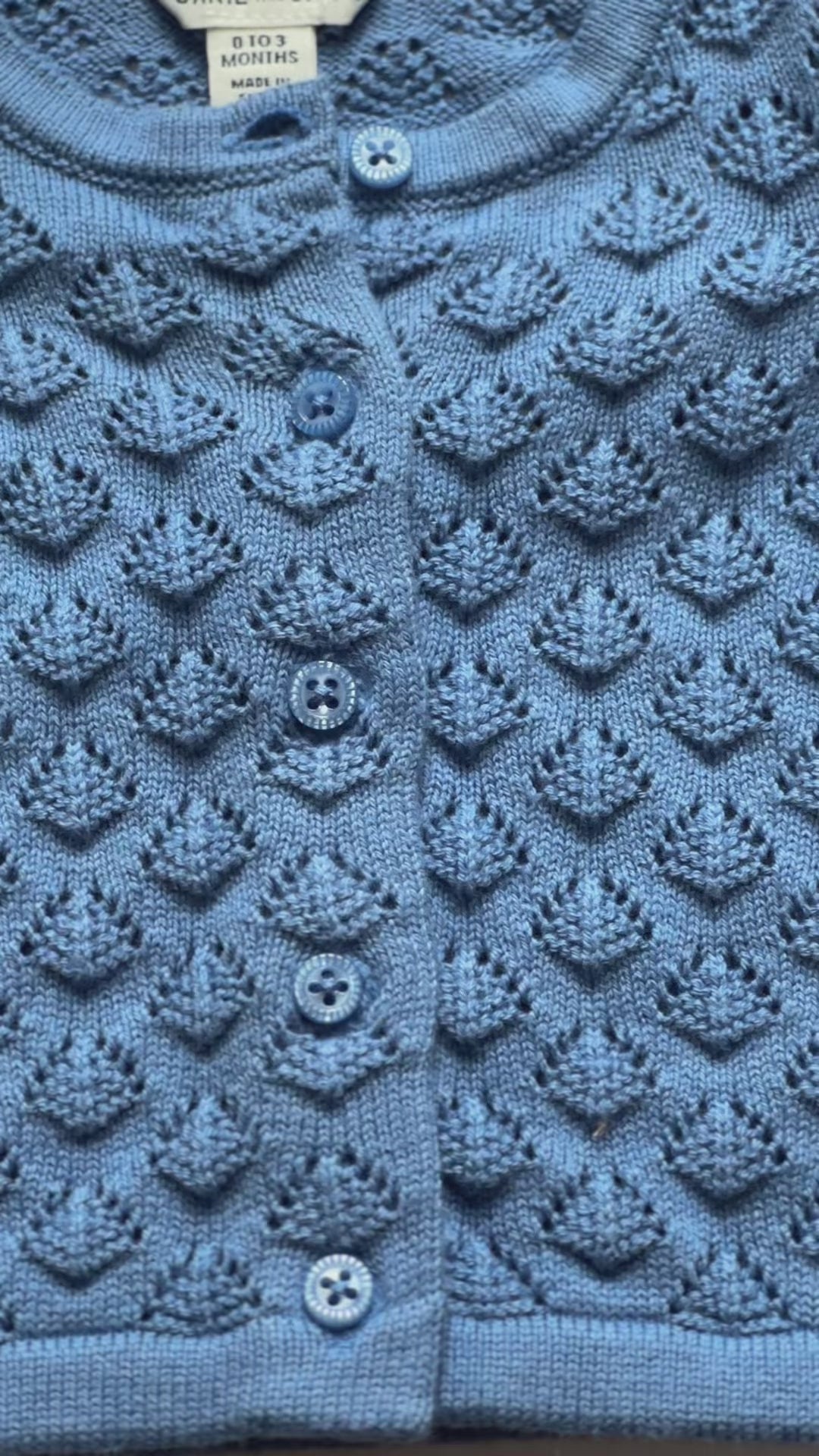 Janie & Jack Ruffle Pointelle Cardigan | 0-3 Months