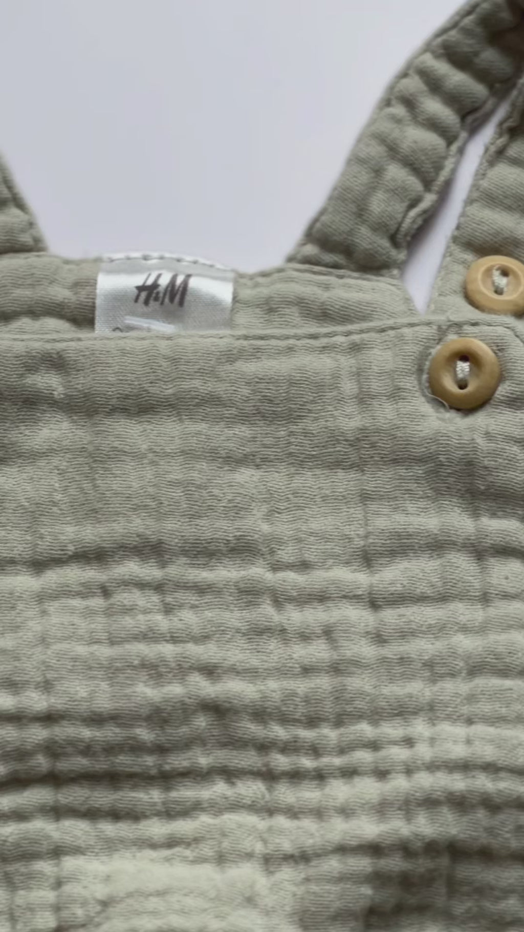 H&M Green Muslin Romper | 0–3 Months