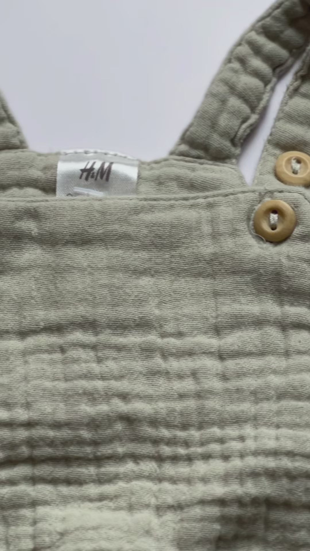 H&M Green Muslin Romper | 0–3 Months