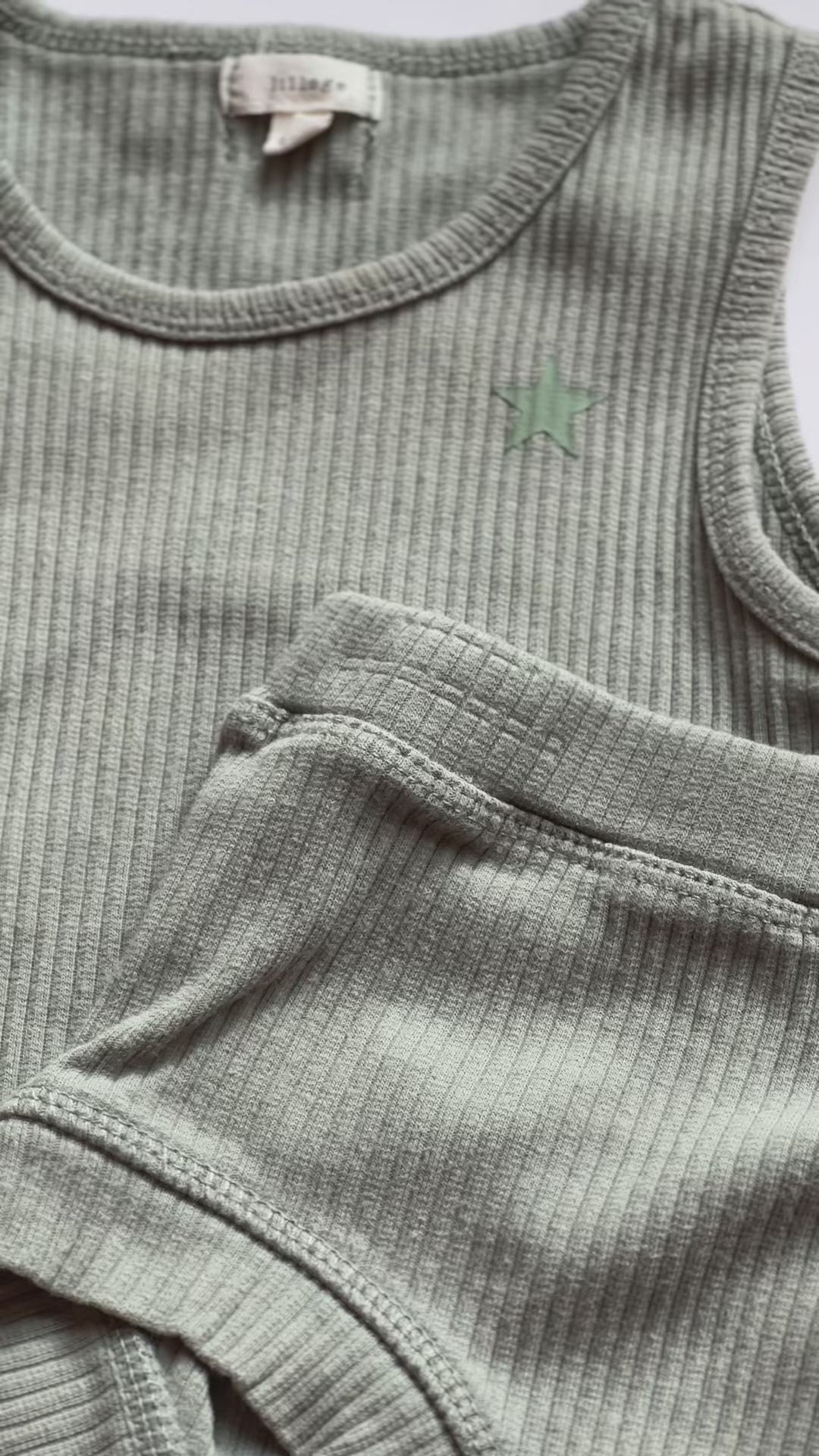 Lil Legs Ribbed Baby Boys Set – Green Star | 24 Months